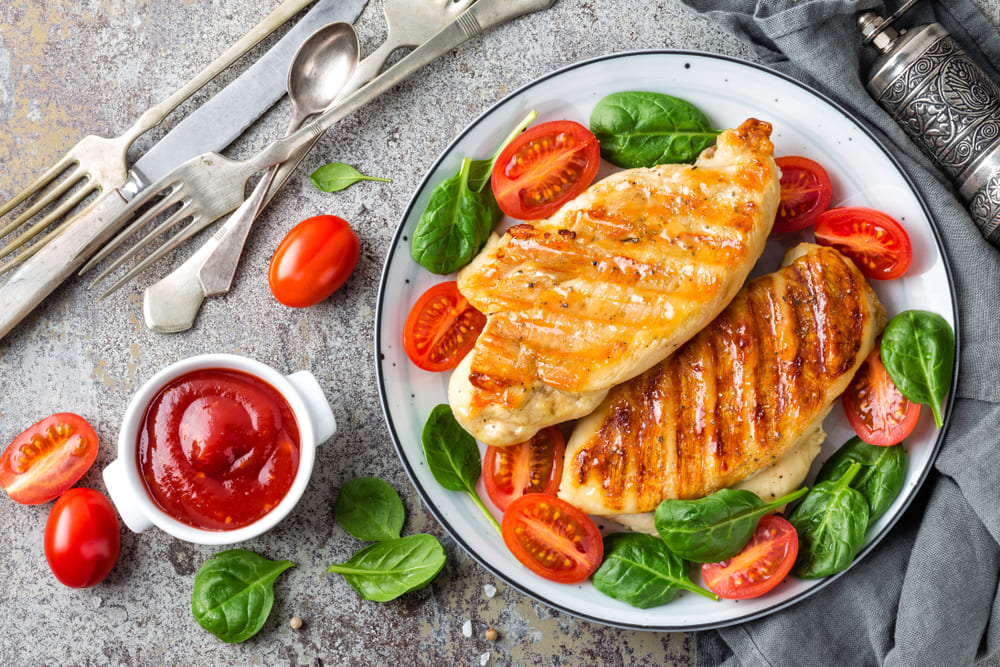 piept de pui cu rosi si spanac