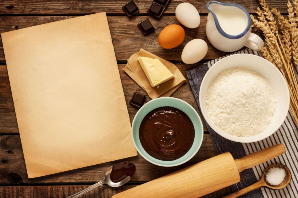 Ingrediente pentru biscuiti si ciocolata